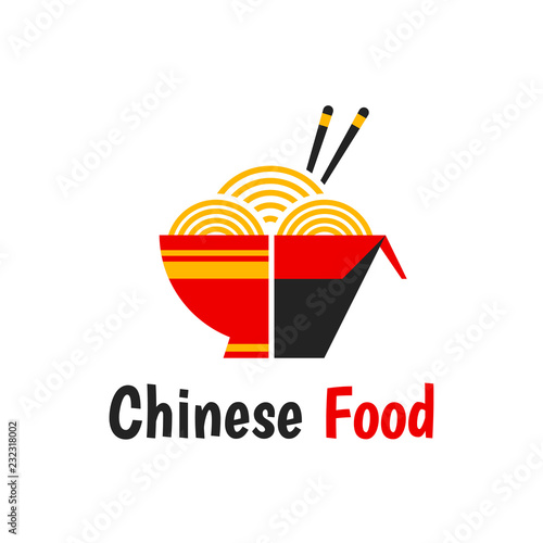 Chinese food isolated flat cartoon 