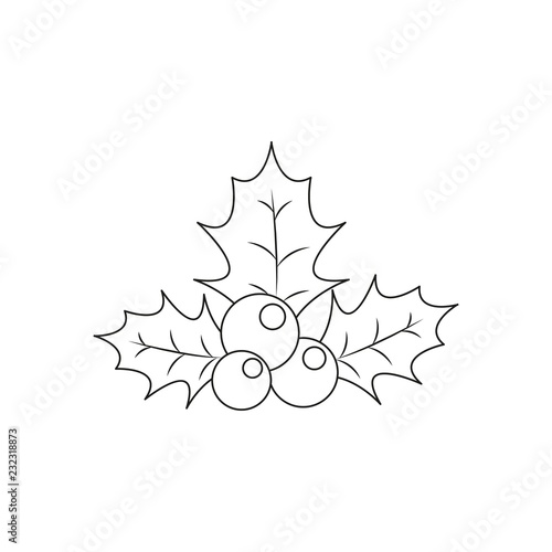 Holly of the traditional Christmas decoration icon