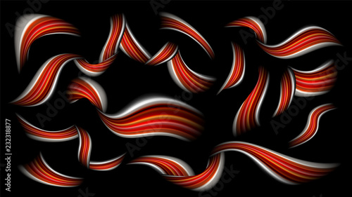 Abstract Brushstroke Vector. Red. Colorful Liquid Wave. Illustration