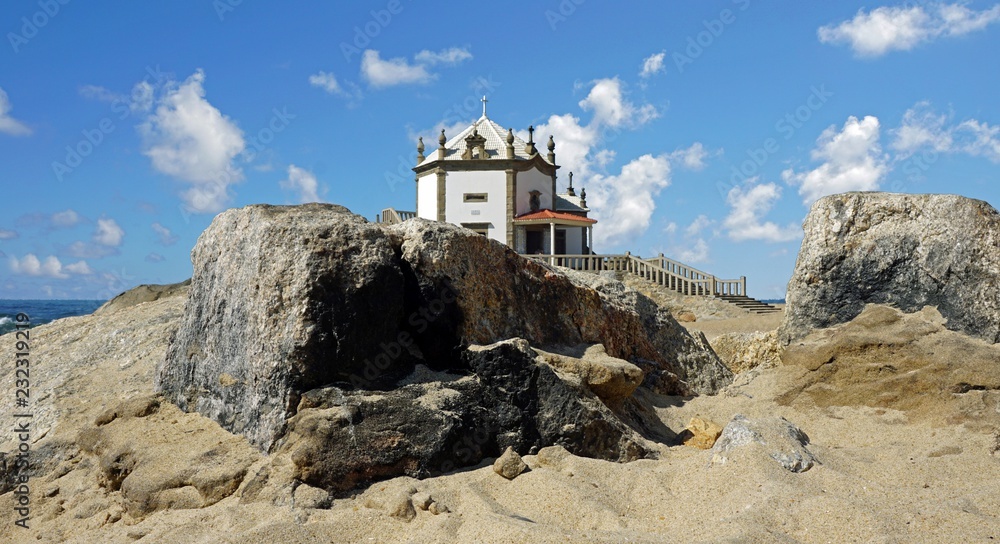 small chapel ath the beach in portugal