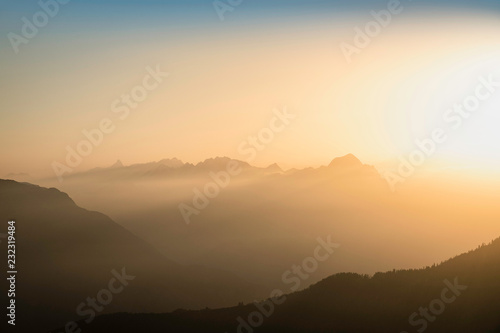 Wallpaper Mural Sunset over French Alps, Parc naturel regional du Massif des Bauges, Chatelard-en-Bauges, Rhone-Alpes, France Torontodigital.ca