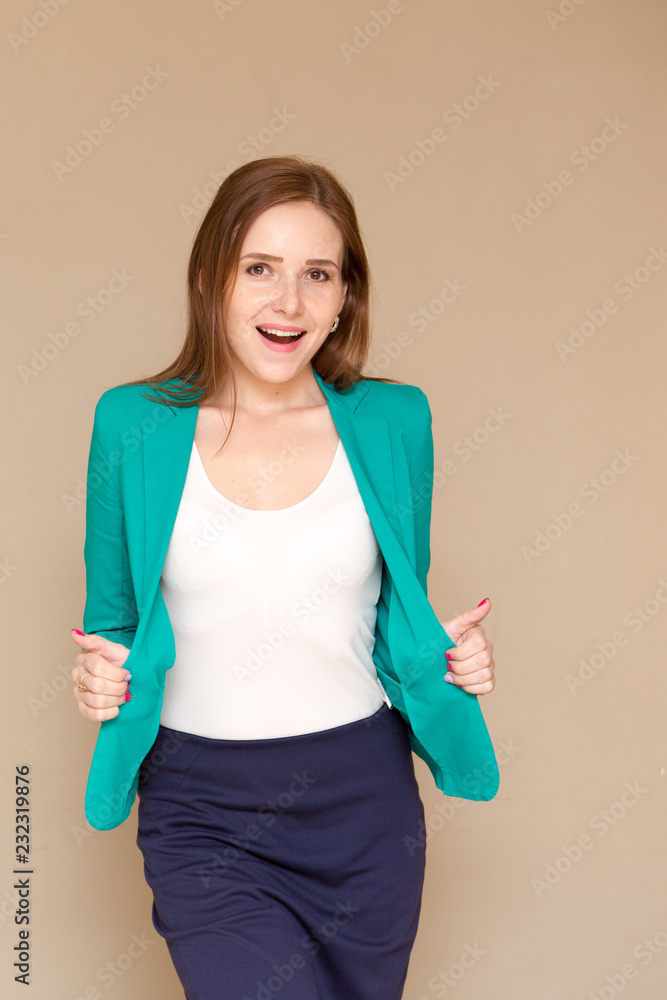 Surprised beautiful young woman, slight surprise on her face Surprised beautiful young woman, slight surprise on her face
