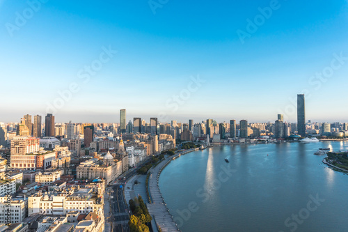 Photography panoramic city skyline in shanghai china