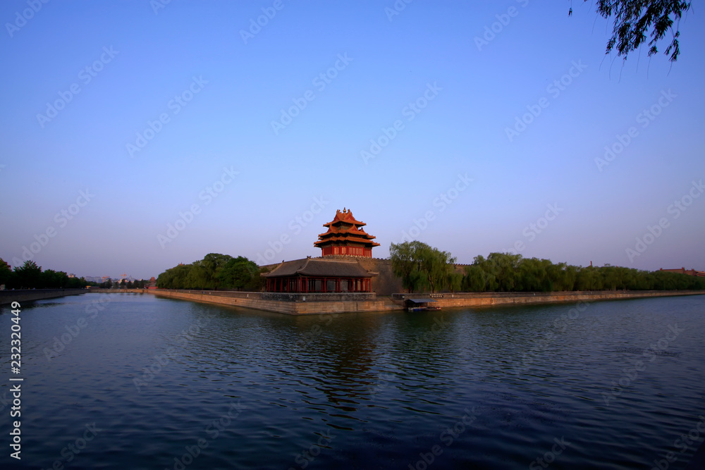 Naklejka premium Watchtower in the Forbidden City, Beijing, China