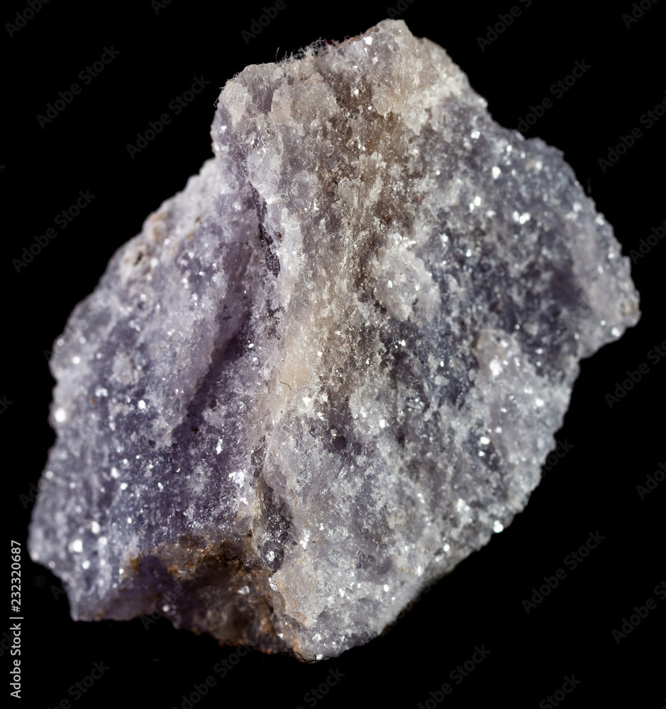 Fotografie Lepidolite on black background.