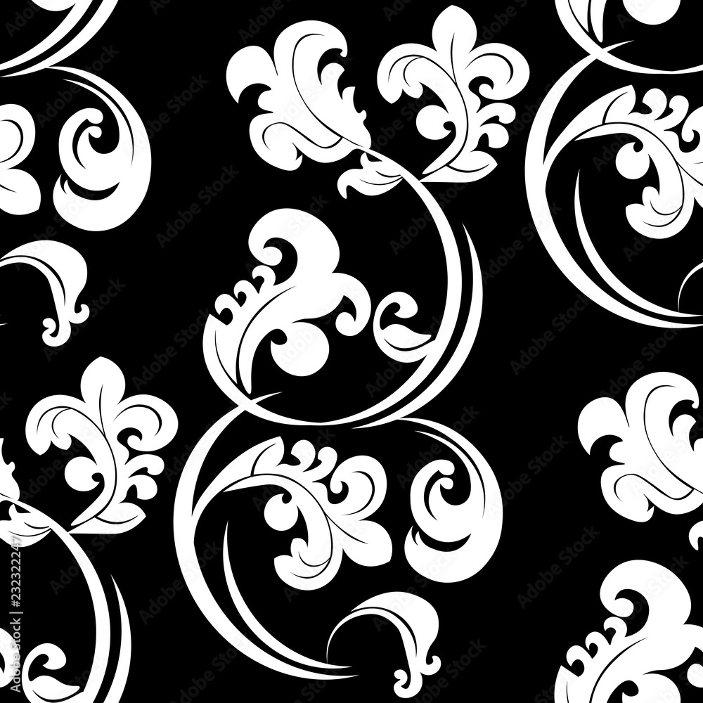 Fototapeta premium Floral seamless pattern leaves
