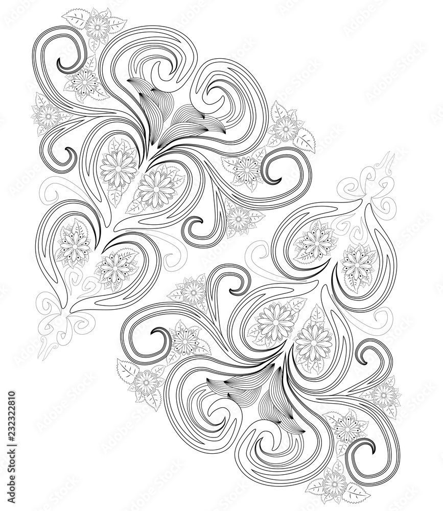 Henna tattoo doodle elements on white background. Mehendi flowers vector set. Abstract floral elements in Indian style. Ethnic ornament, coloring book. Henna tattoo doodle elements on white background. Mehendi flowers vector set. Abstract floral elements in Indian style. Ethnic ornament, coloring book.
