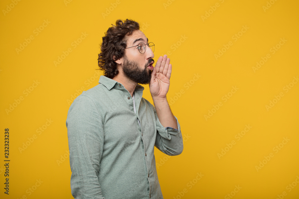 Fotografie young bearded businessman expressing a concept