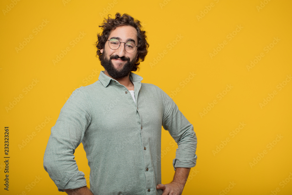 Fotografie young bearded businessman expressing a concept