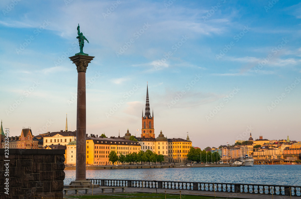 View of Monument Engelbrekt near Stockholm City Hall, Sweden