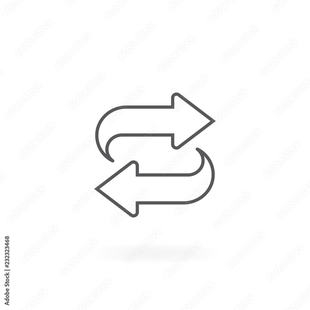 Exchange icon. Symbol of Exchange and Convert, Convert icon vector. Symbol of bidirectional arrows. Arrows thin line icon Exchange icon. Symbol of Exchange and Convert, Convert icon vector. Symbol of bidirectional arrows. Arrows thin line icon