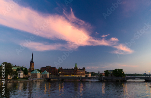 Riddarholmen island with Riddarholm Church spires, Stockholm, Sweden