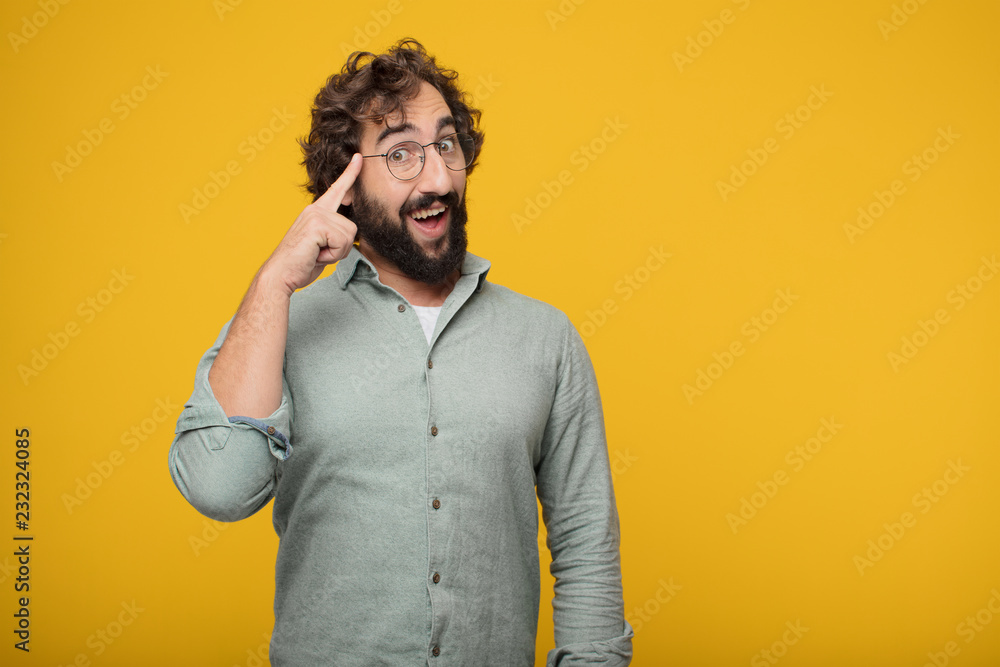 Fotografie young bearded businessman expressing a concept