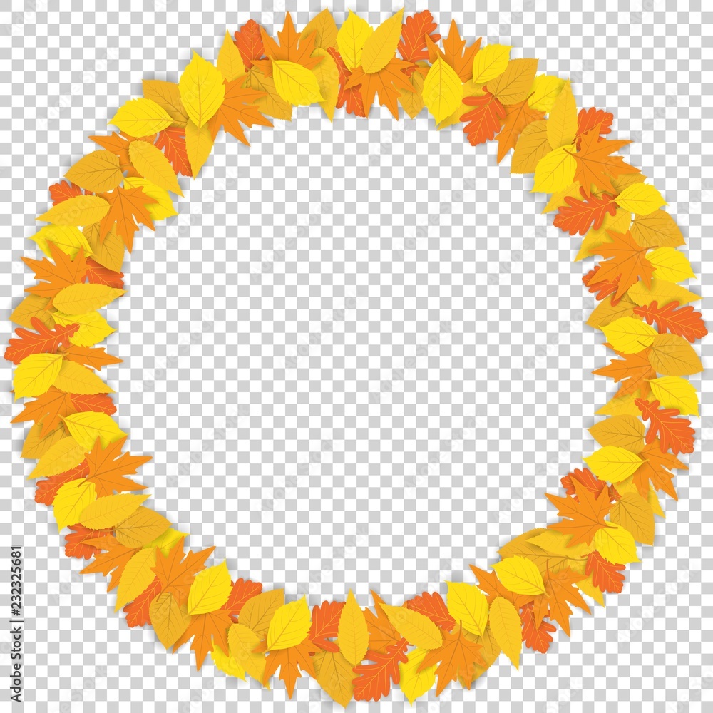 Frame of autumn yellowing leaves trees for design and decoration. Vector Illustration. EPS 10 Frame of autumn yellowing leaves trees for design and decoration. Vector Illustration. EPS 10