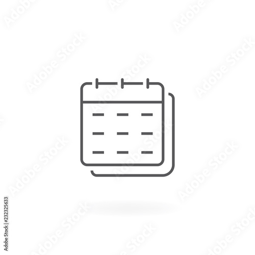 Line calendar icon. Calendar line vector icon on white background