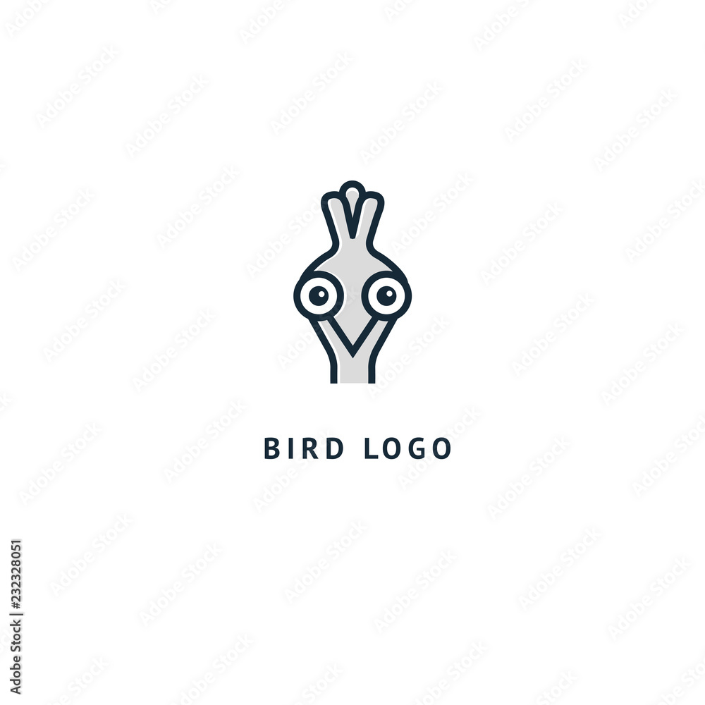 Bird silhouette logo. Vector abstract minimalistic illustration flying fowl. Ostrich icon. Zoo, pet shop, farm, bird feather, wild nature vector flat style logotype modern. Bird silhouette logo. Vector abstract minimalistic illustration flying fowl. Ostrich icon. Zoo, pet shop, farm, bird feather, wild nature vector flat style logotype modern.