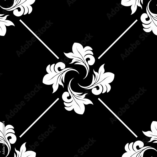 abstract floral seamless pattern with netting and leaves