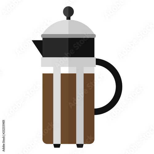 Press coffee maker, vector illustration. EPS10. Coffee. photo