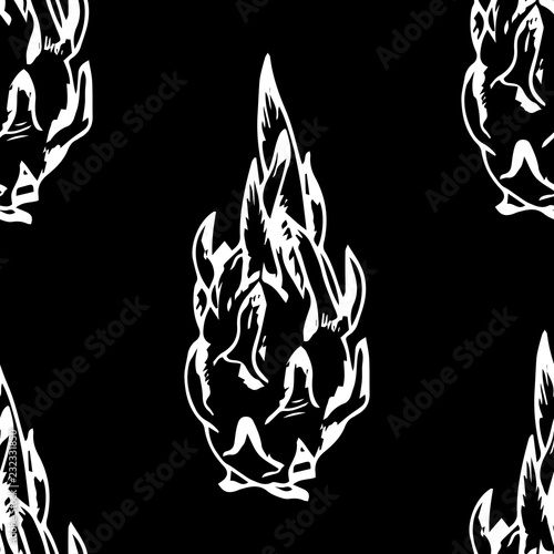 pitaya, pitahaya tropical fruit seamless pattern