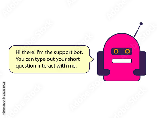 The red chat bot illustration. This is the vector.