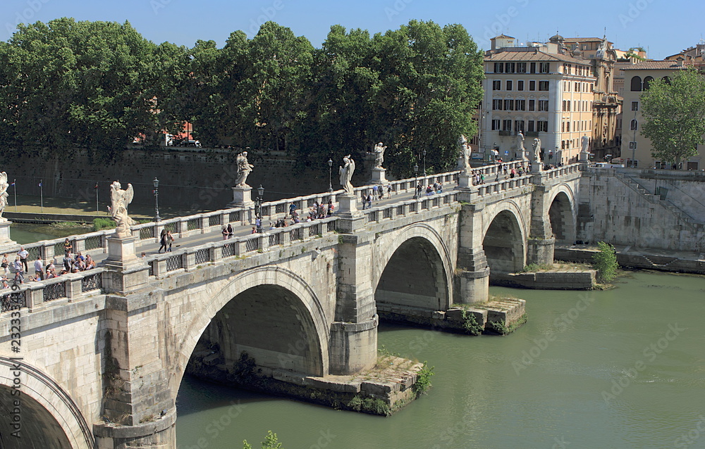 Rome, Italy. View of Vittorio Emanuele II Bridge