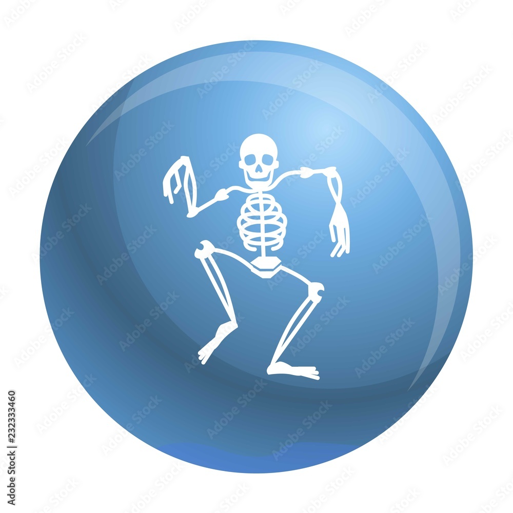 Dancing skeleton icon. Simple illustration of dancing skeleton vector icon for web design isolated on white background