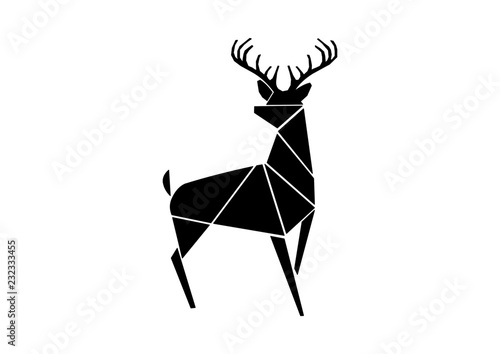Hirsch Schwarz Weiß Freigestellt