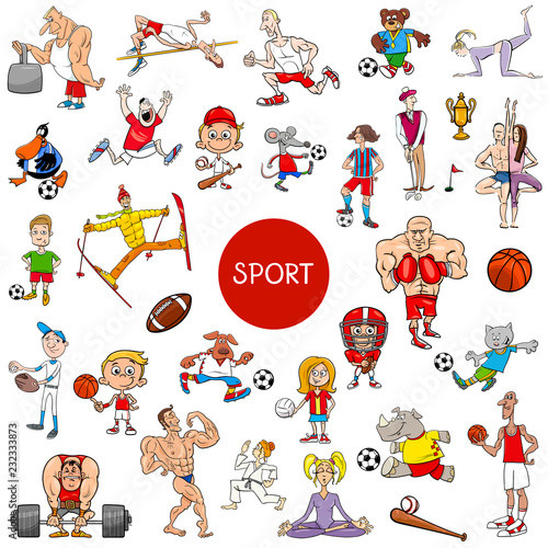 cartoon people and sports large set