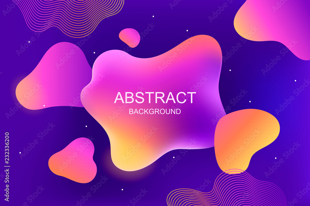 Modern abstract background.  Flowing liquid shapes. banner, cover or presentation template. vector color illustration. - obrazy, fototapety, plakaty 