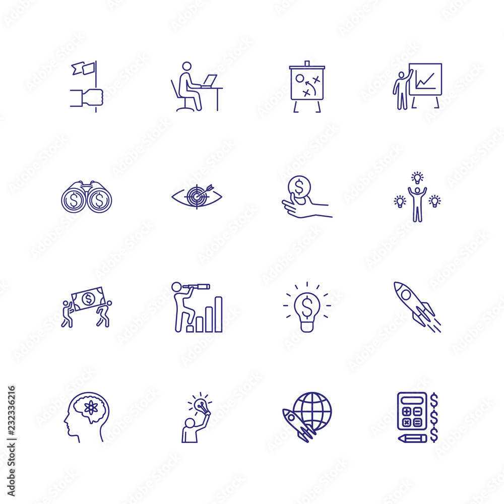 Space investigation icons. Set of line icons on white background. Rocket, science, spaceship. Can be used for topics like space, science