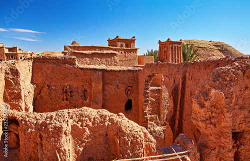 Kasbah Ait Ben Haddou in the Atlas Mountains of Morocco. UNESCO World Heritage Site since 1987. photo