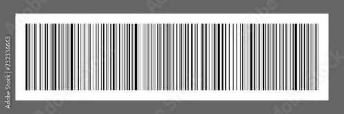 horizontal black bar code on white paper sticker for pattern and design vector illustration