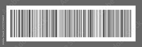 horizontal black bar code on white paper sticker for pattern and design,vector illustration