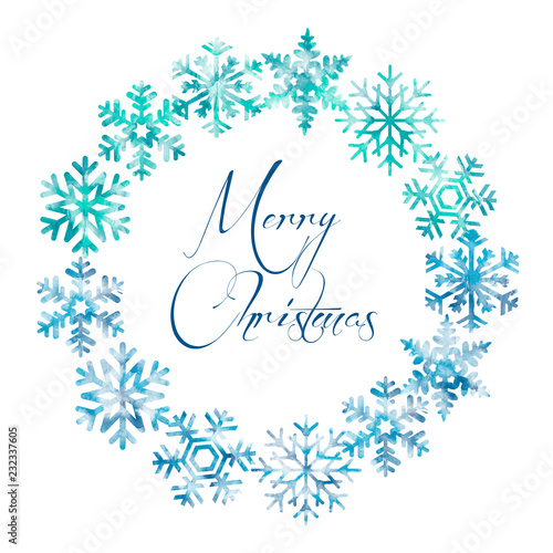 snowflakes, frame, merry christmas, oval