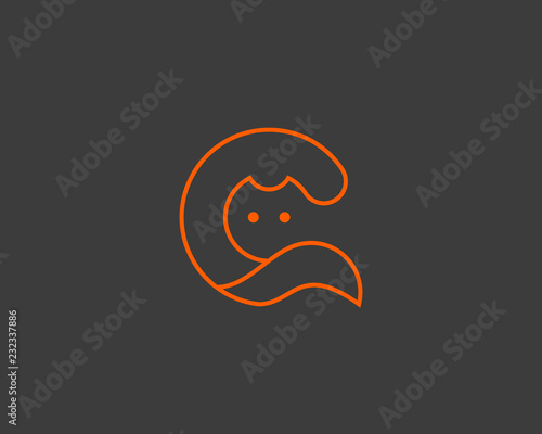 Cat linear logo design. Pet vector logotype