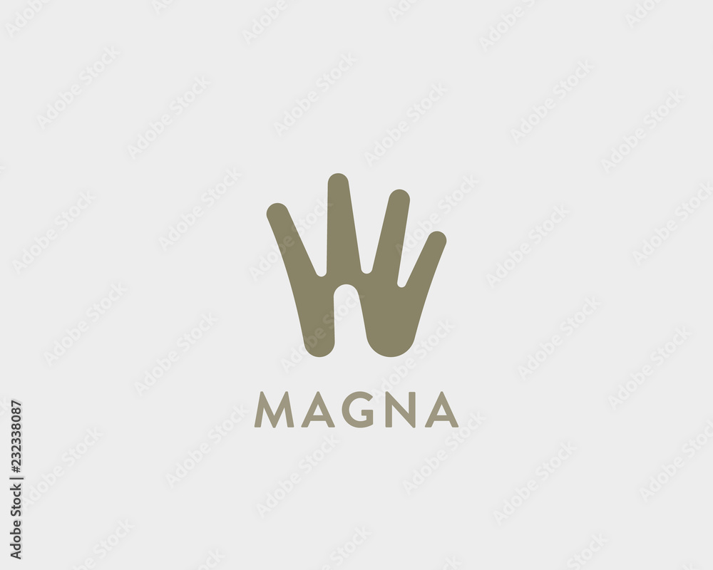 Fototapeta premium Hand fingers vector logo. Negative space help logotype.