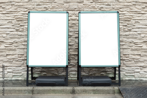 Large blank billboard on a street wall  banners with room to add your own text