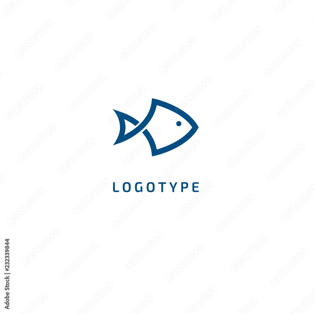 Fish silhouette logo. Vector abstract minimalistic illustration fishing. Tuna, salmon icon. Aquarium, pet shop, marina, fish restaurant, seafood vector flat style logotype modern. Fish silhouette logo. Vector abstract minimalistic illustration fishing. Tuna, salmon icon. Aquarium, pet shop, marina, fish restaurant, seafood vector flat style logotype modern.