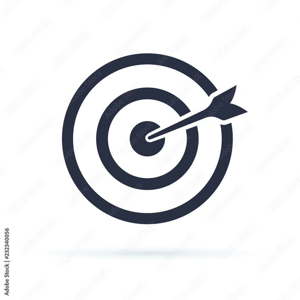 Target Icon vector. Target with an arrow flat icon concept market goal vector picture image. Concept target market Target Icon vector. Target with an arrow flat icon concept market goal vector picture image. Concept target market
