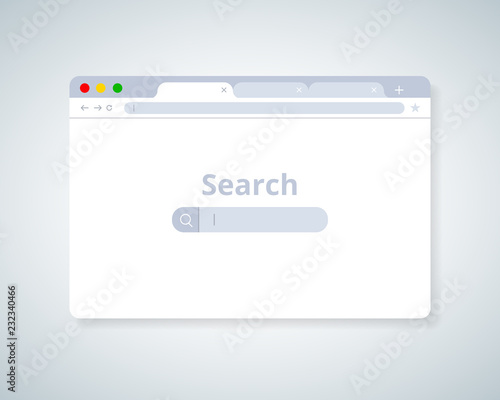 Browser window.Web browser in flat style. Window concept internet browser. Mockup screen design. Vector illustration