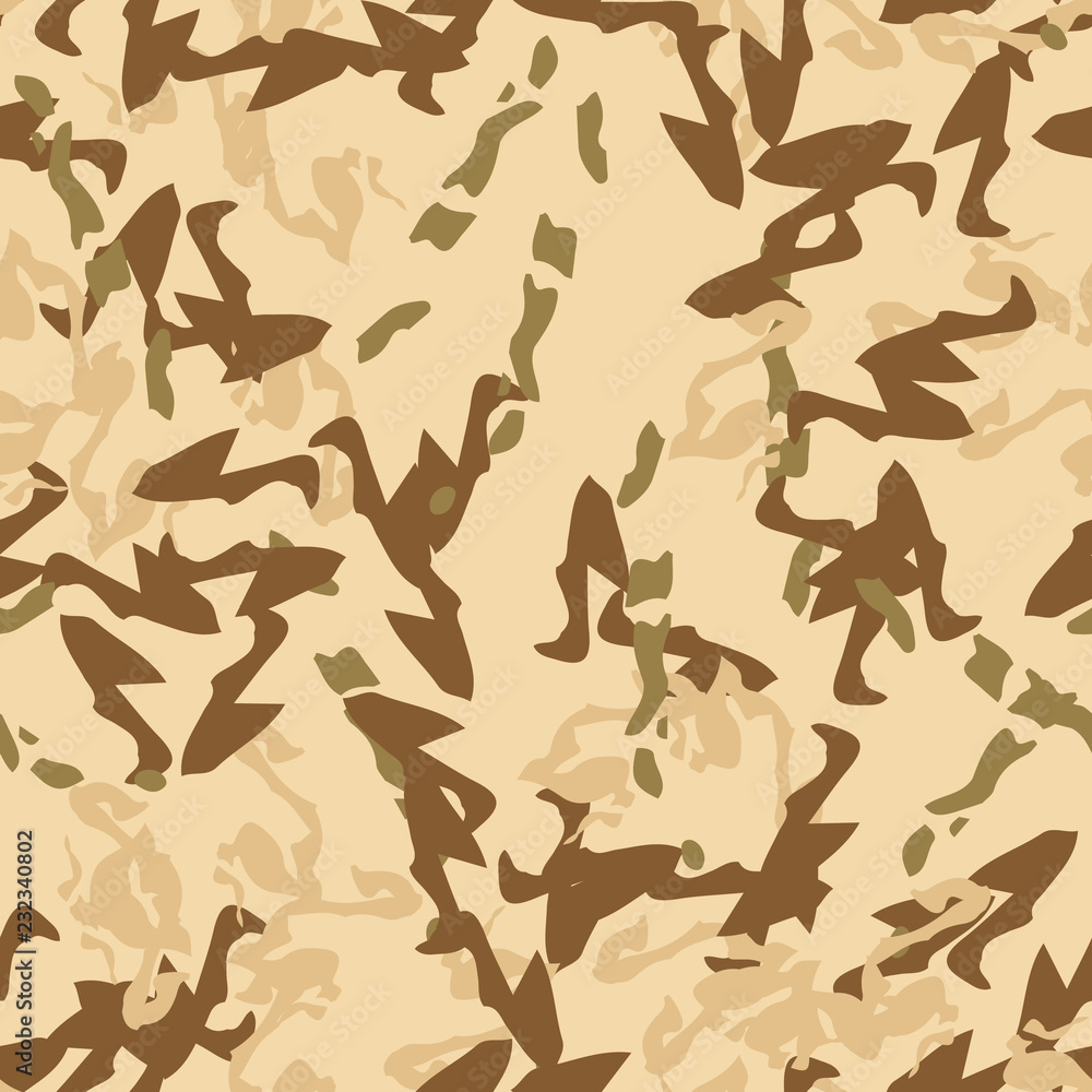 UFO military camouflage seamless pattern in different shades of beige, brown and green colors UFO military camouflage seamless pattern in different shades of beige, brown and green colors