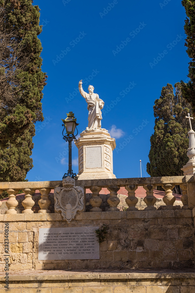 Rabat, Malta. Statue of st. Paul