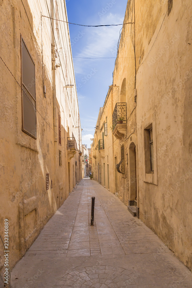 Rabat, Malta. Narrow medieval street