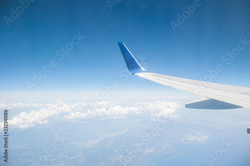 Aerial view of an aircraft wing