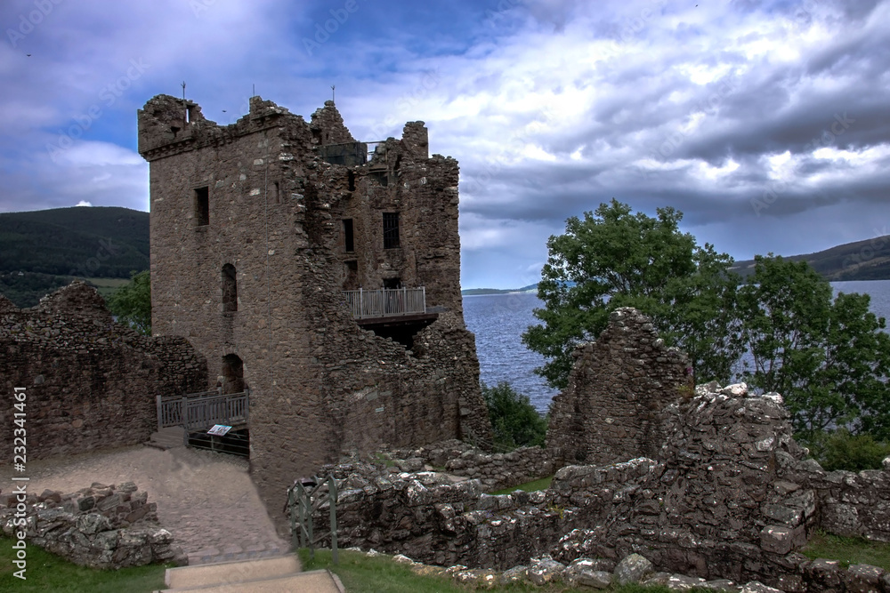 Urquhart Castle. Loch Ness, Inverness in Highlands, Scotland, UK