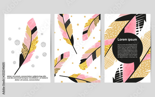 Set of card templates with ...