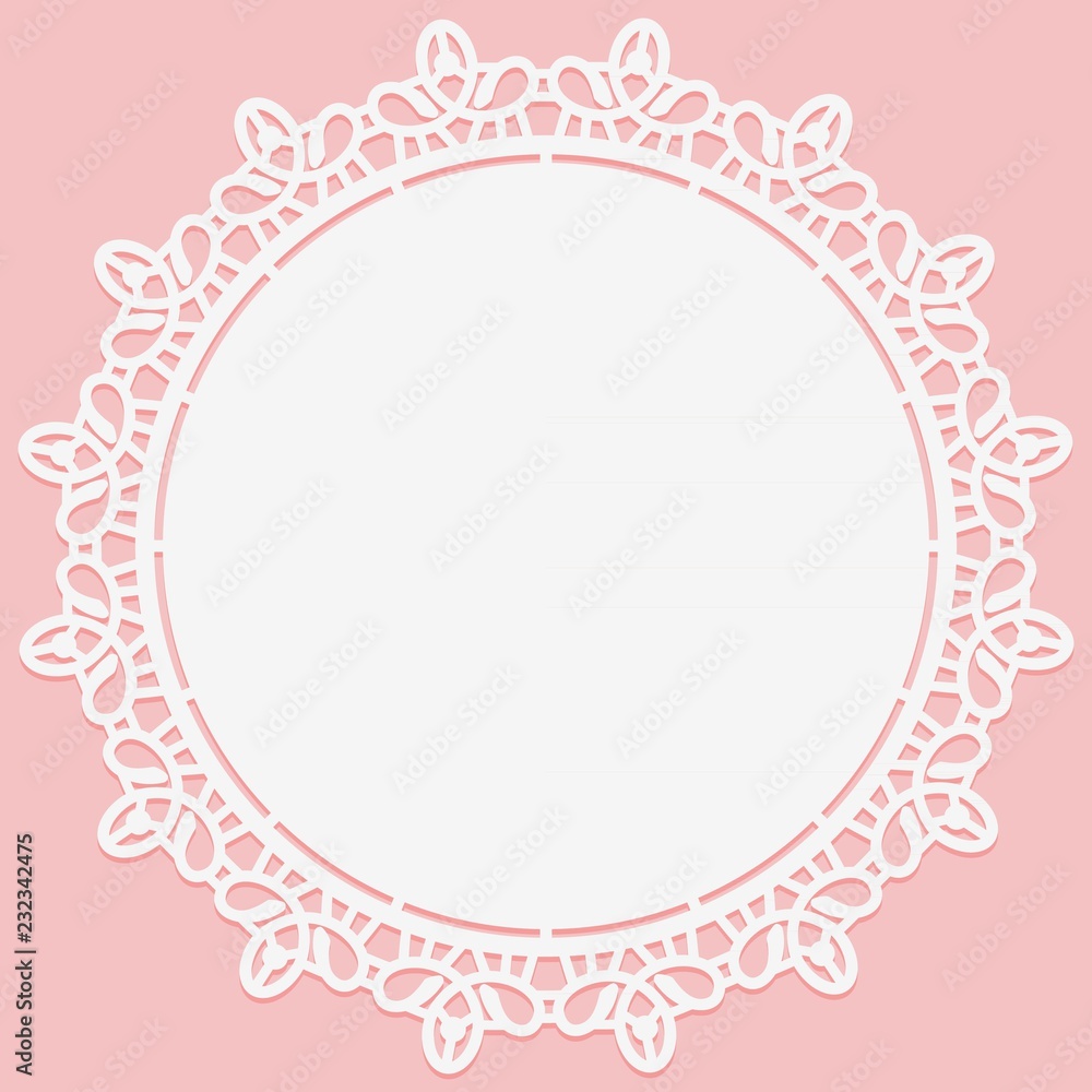 Openwork lace round doily. Suitable for laser cutting Openwork lace round doily. Suitable for laser cutting
