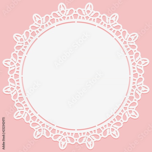 Openwork lace round doily. Suitable for laser cutting