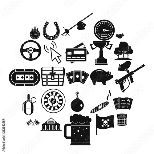 Game of chance icons set. Simple set of 25 game of chance vector icons for web isolated on white background