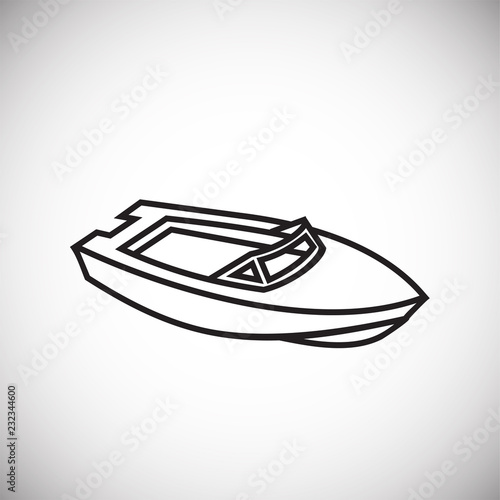 Motor boat thin line on white background icon © Andre